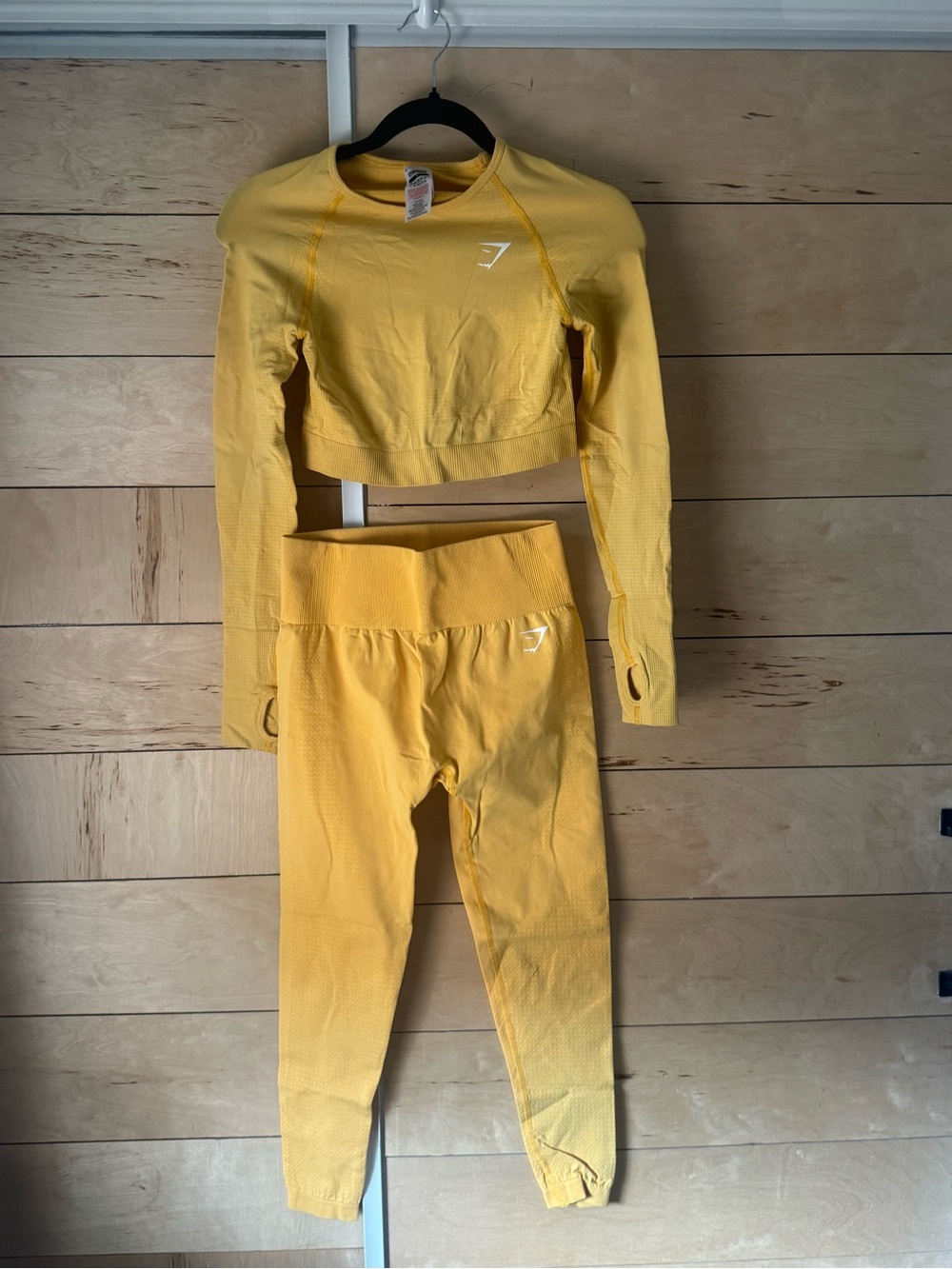 Gymshark Yellow Seamless cropTop & leggings Set